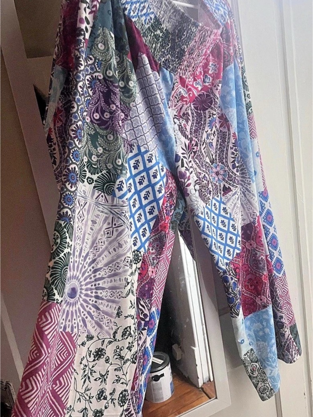 Fun & funky comfy patchwork wide leg pants Sz xxl/20W